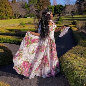 Ivy city secret garden puff sleeve train dress